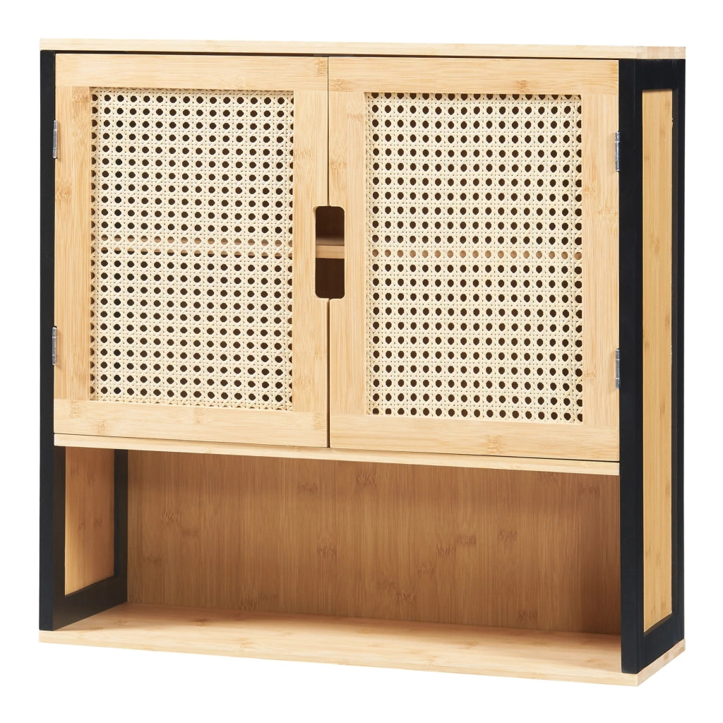 Mobiletto/scaffale da bagno beige da parete 60 x 60 x 20 cm 03_0008899