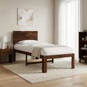 Letto Singolo con Testiera ROSTOCK Marrone Scuro 90 x 190 cm 903314