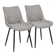 set di 2 sedie cucina moderne sedie imbottite Adatte per Sala da Pranzo, Soggiorno, Camera da Letto Estetica in Ecopelle Grigio Metallo BH210gr-2