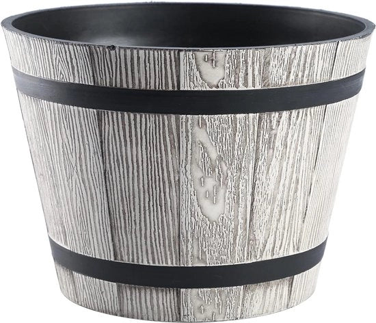 Vaso Madera 21573 - grigio chiaro - 30 cm - interno ed esterno - vaso decorativo - piante da balcone - plastica