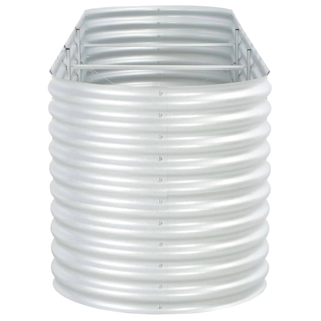 Fioriera rialzata per piante e fiori giardino 320 x 80 x 81 cm acciaio zincato argento 02_0001047