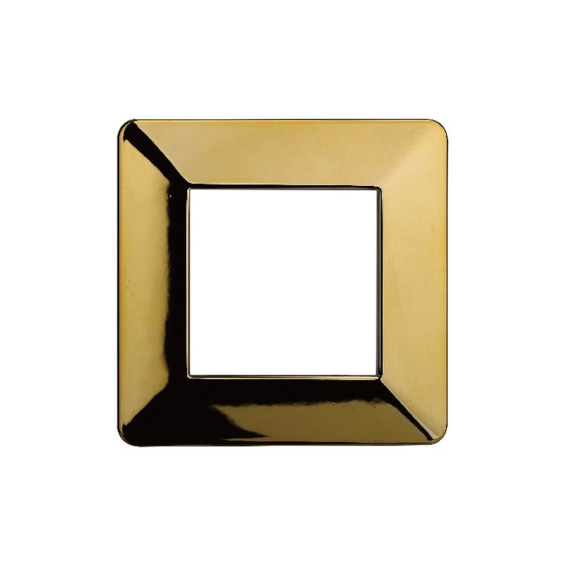 Placca Plastica Serie Starlight 2P Colore Oro Lucido Compatibile Con Vimar Plana