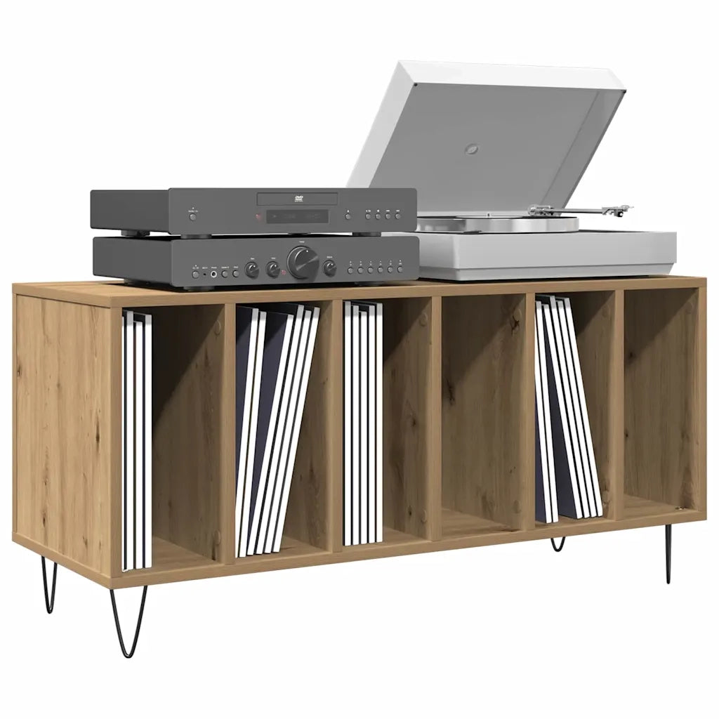 Mobile porta vinili rovere artigianale 100 x 38 x 48 cm 862903