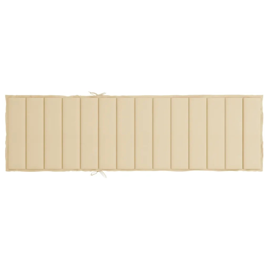 Cuscino per Lettino Beige 200x70x3 cm in Tessuto Oxford