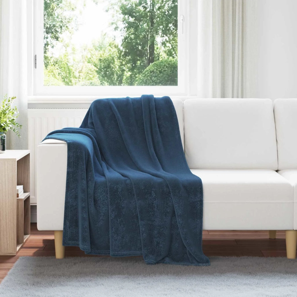 Coperte da Pile 6 pz Blu navy 130 x 150 cm Panno