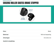 Blocco freno professionale per inline skates - Blocco freno - Stopper in gomma - Incluso set di viti di montaggio - Nero - Dimensioni 9x8,8x4 cm - Freno per inline skates