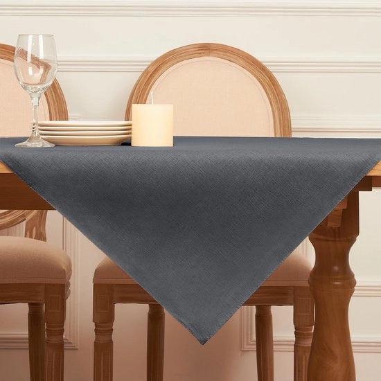Tavolo quadrato in tessuto lino 80x80 cm, asciugabile, impermeabile, per esterni, feste, natale, matrimonio, compleanni