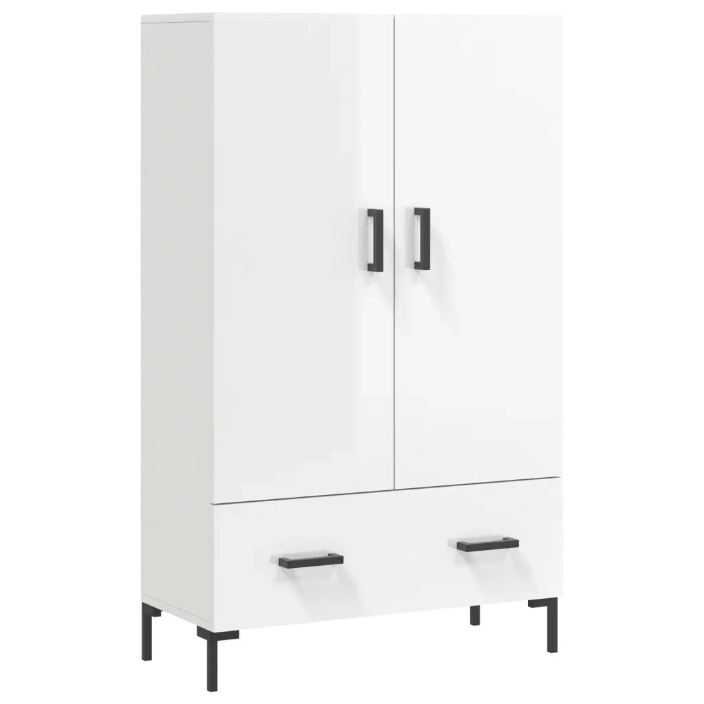 Credenza Bianco Lucido 69,5x31x115 cm in Legno Multistrato