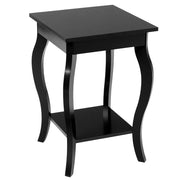 Tavolino quadrato 40 x 40 x 60 cm 2 ripiani design pratico legno ingegnerizzato nero 20_0019595