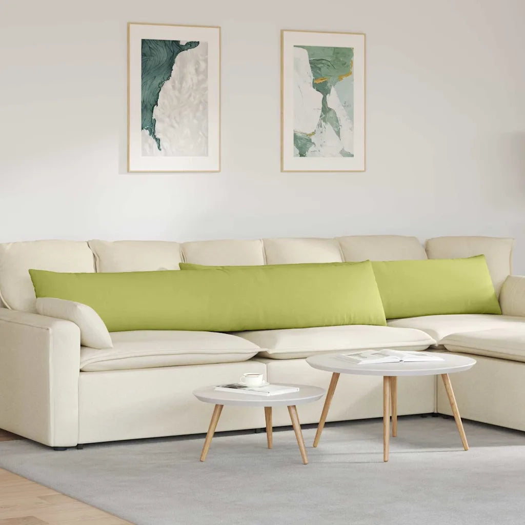 Cuscini da Divano 2 pz-Set di 2 Cuscini per Sofa Verde chiaro 200 x 40 cm Tessuto