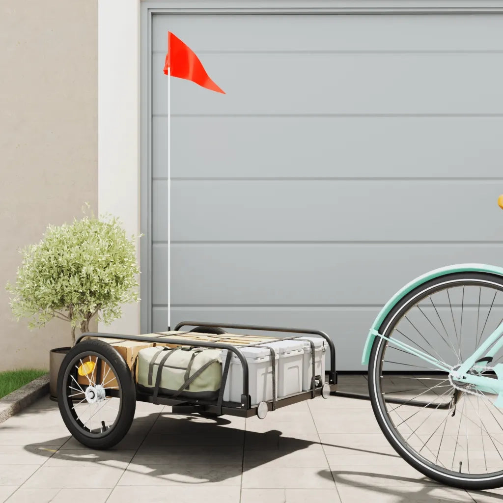 Rimorchio da Bici Nero 126x63x34 cm in Ferro CFW8025986
