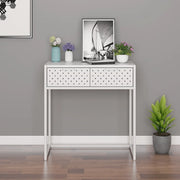Tavolo Consolle Bianco 72x35x75 cm in Acciaio 335890