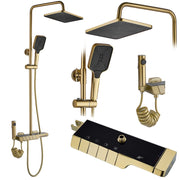 Set Doccia Con Termostato Rea Rob Gold Brush