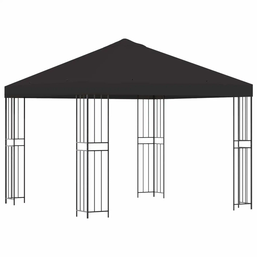 Gazebo | Pergolato 3 x 3 m Antracite Poliestere e Acciaio 190 gsm