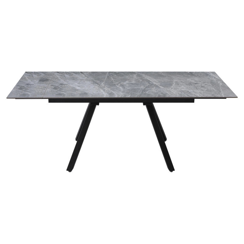 Tavolo Cooper 120(180)x80x76cm Top Ceramica Amica Grigio Marmorizzato Lucido