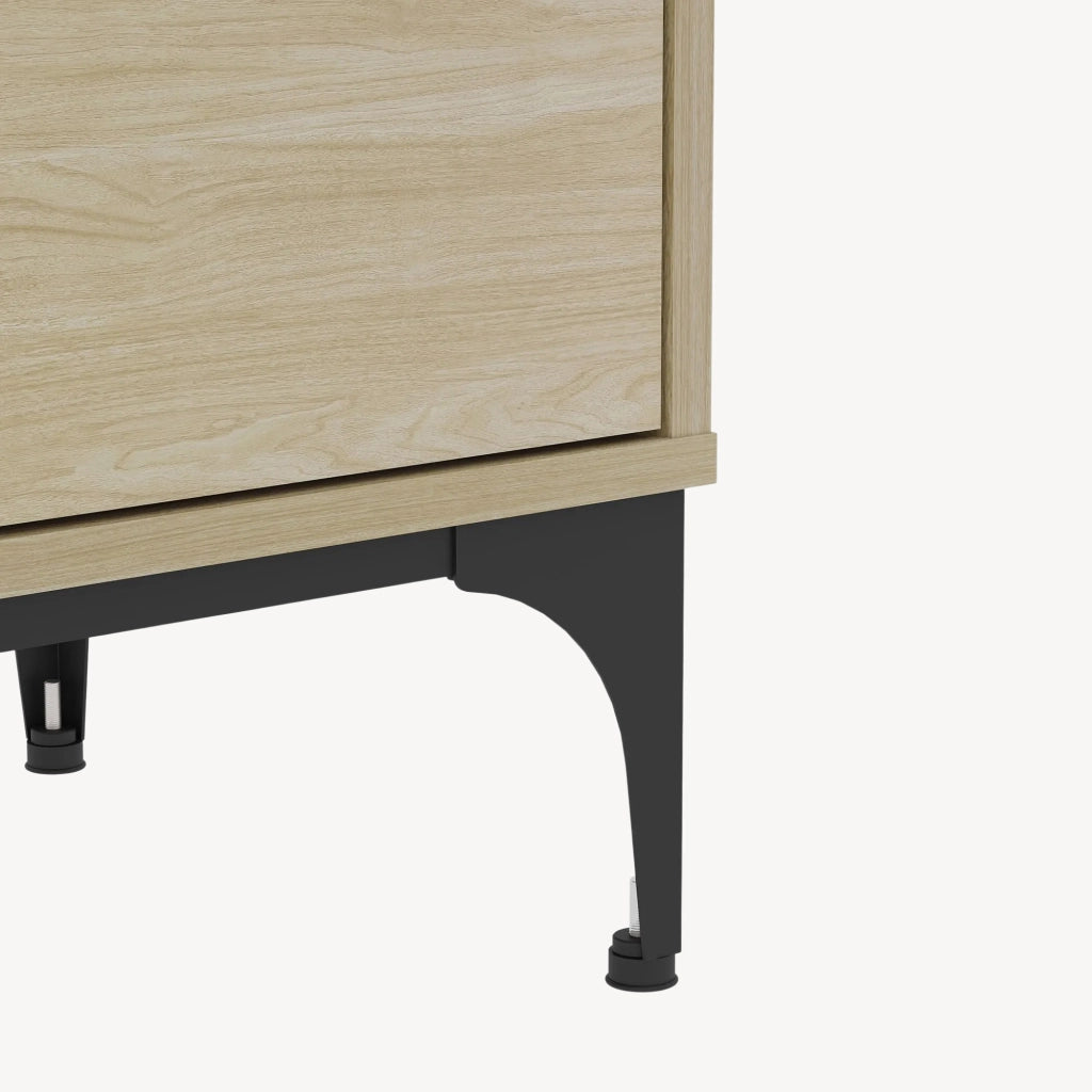 Libreria Kistiandi con 6 Vani Aperti e Cassetto 137 x 60 x 35 cm - Effetto Rovere Chiaro [en.casa]