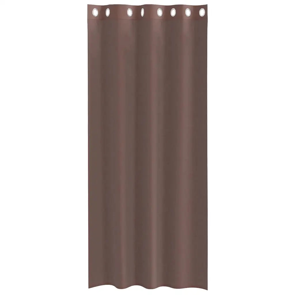 Tende in Voile con Occhielli 2 pz Marrone 140x245 cm