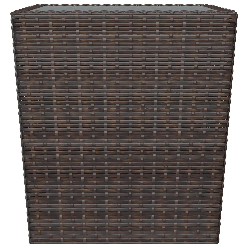 Set Bistrot Giardino 3 pz Polyrattan e Vetro Temperato Marrone cod mxl 44542