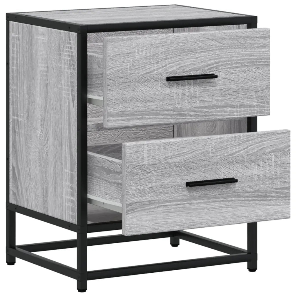 Comodini 2 pz Grigio Sonoma 40x31x50 cm in Truciolato 848681