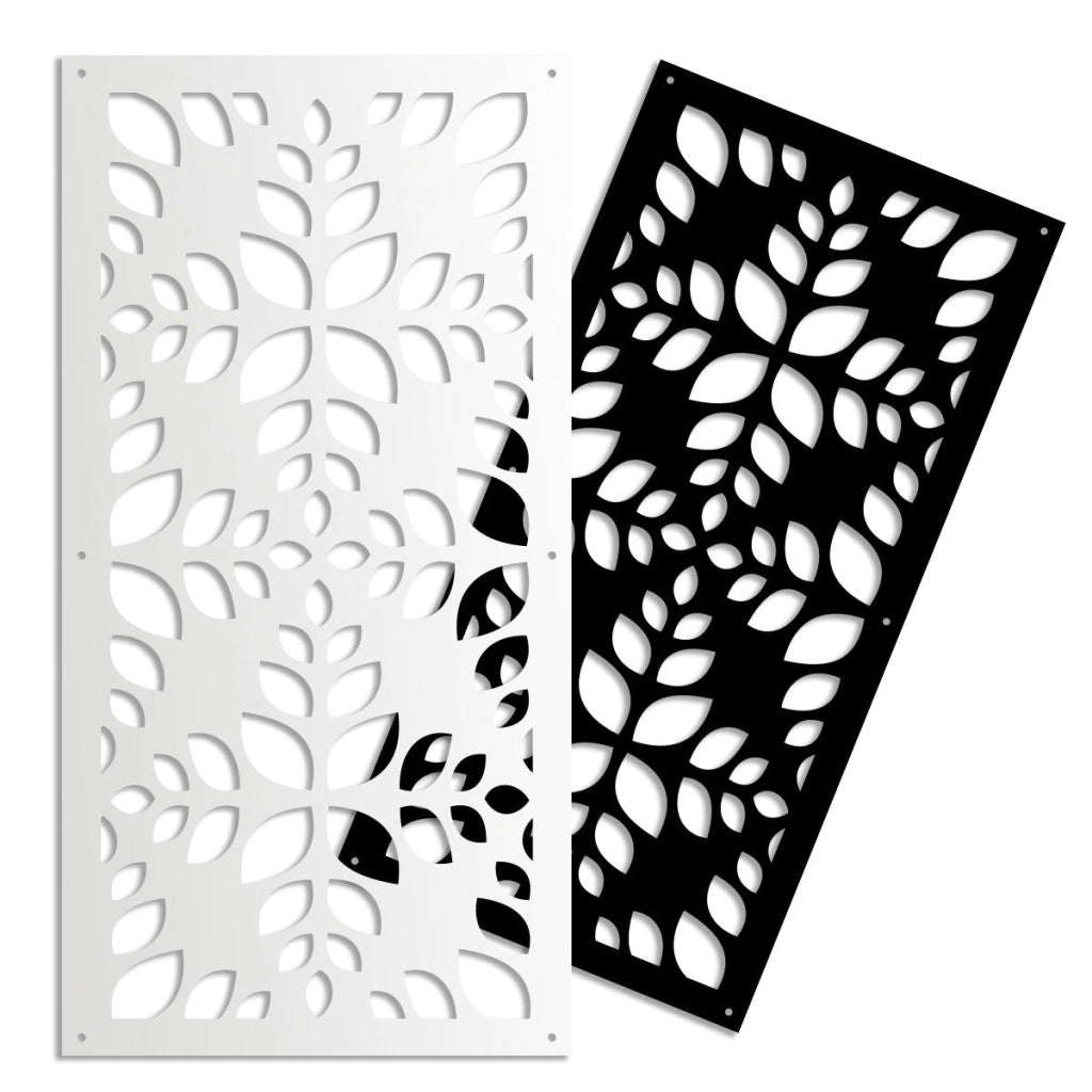 LEAVES - Pannello in PVC traforato - Parasole Misura: 98x198 cm, Colore: bianco