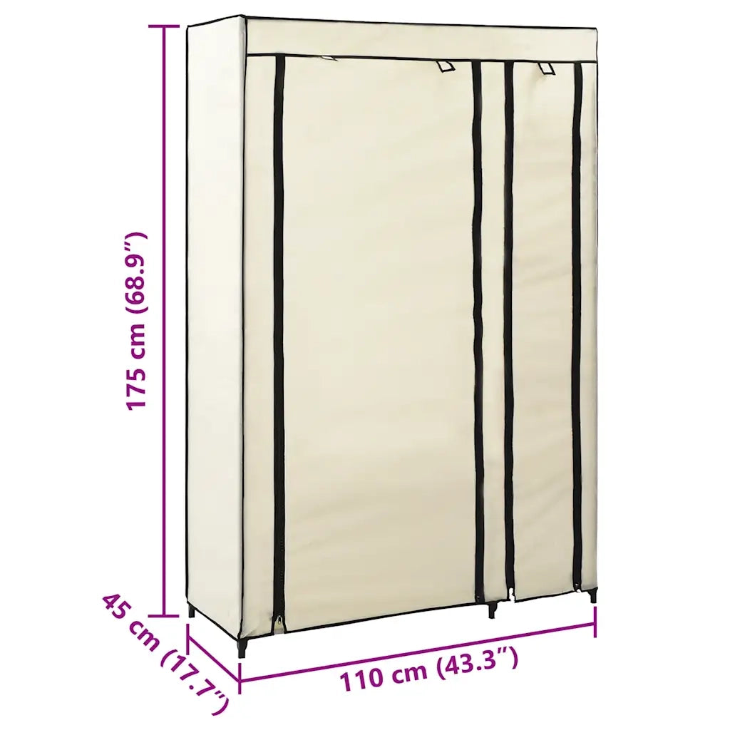 Armadi Pieghevoli 2 pz Crema 110x45x175 cm in Tessuto 282424