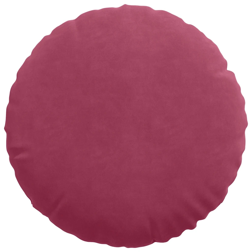 Cuscini per Seduta 2 pcs Rosso Vino Ø 40 x 13 cm Velluto