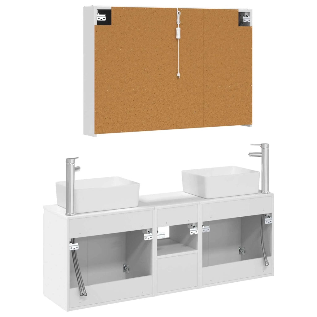 Set di Armadi da Bagno 4 pcs Bianco Legno ingegnerizzato 3406423