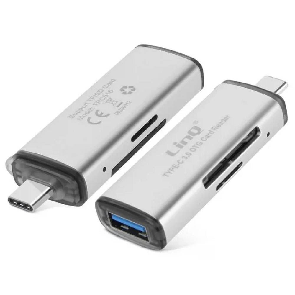 Trade Shop - Lettore Schede Sd/micro-sd Connettore Type-c Funzione Otg Con Usb Femmina Tpc516 -