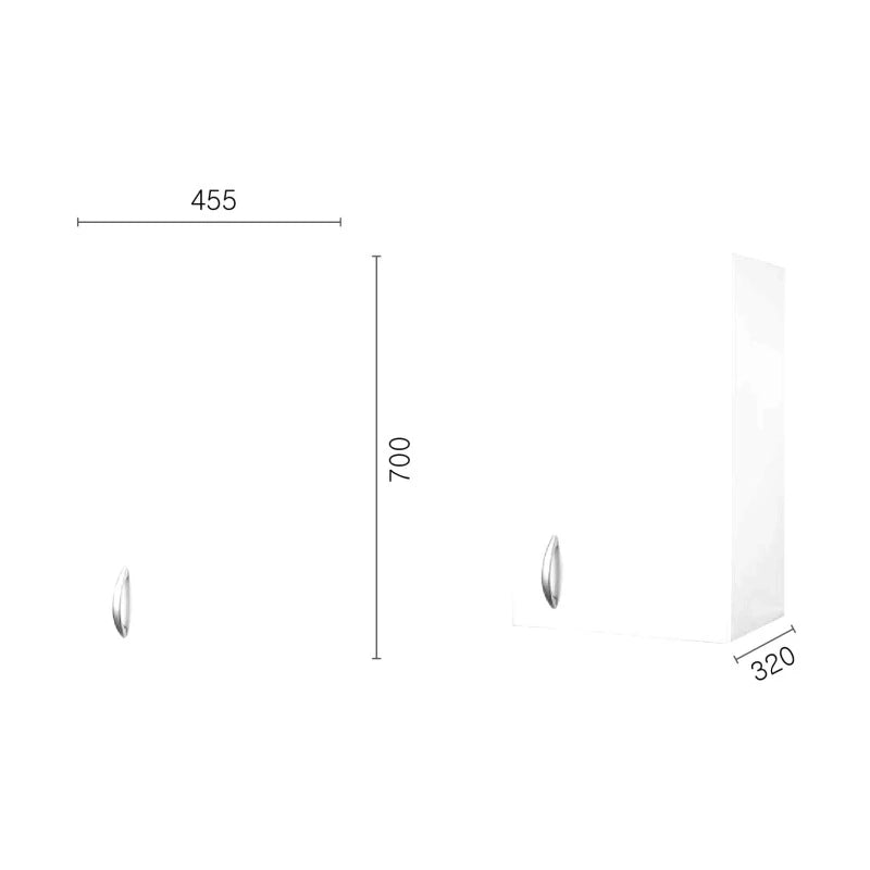 Pensile bagno/lavanderia ECO 45x32x70 cm con ripiano interno
