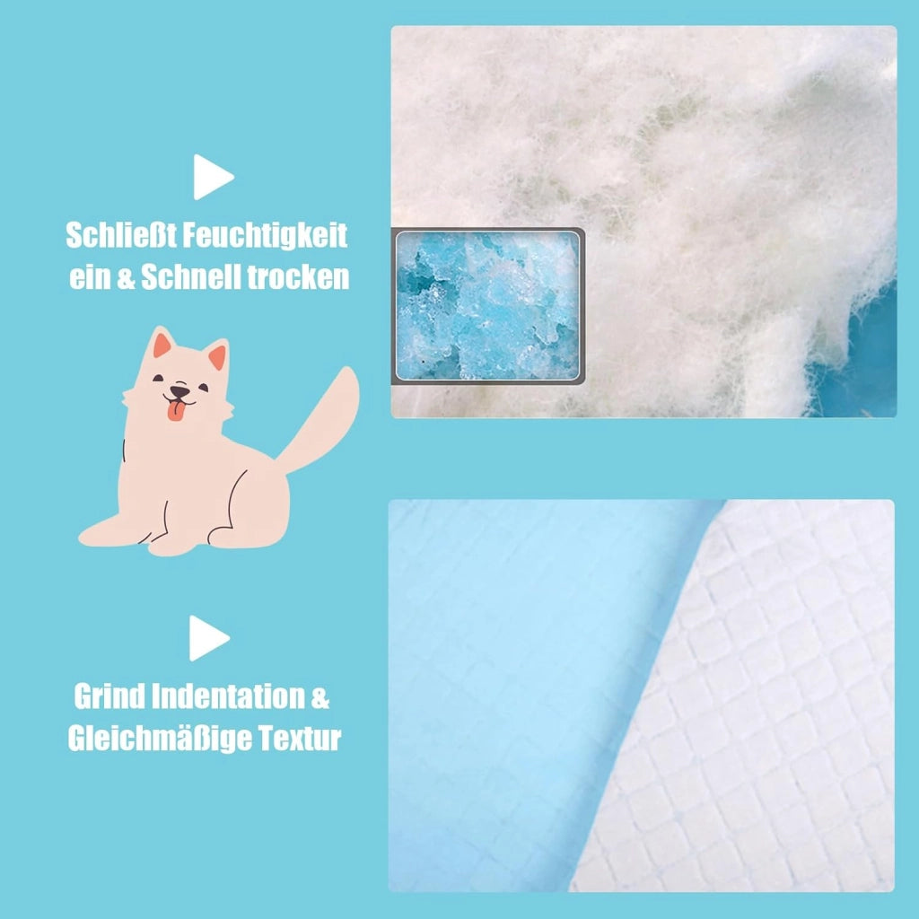 Coprimaterasso per cani e gatti, 60 x 90 cm, usa e getta a 5 strati, anti-perdita, tappetino educatore per cani comodo, super assorbente, apprendimento della pulizia (60 x 90 cm, 150 pezzi)