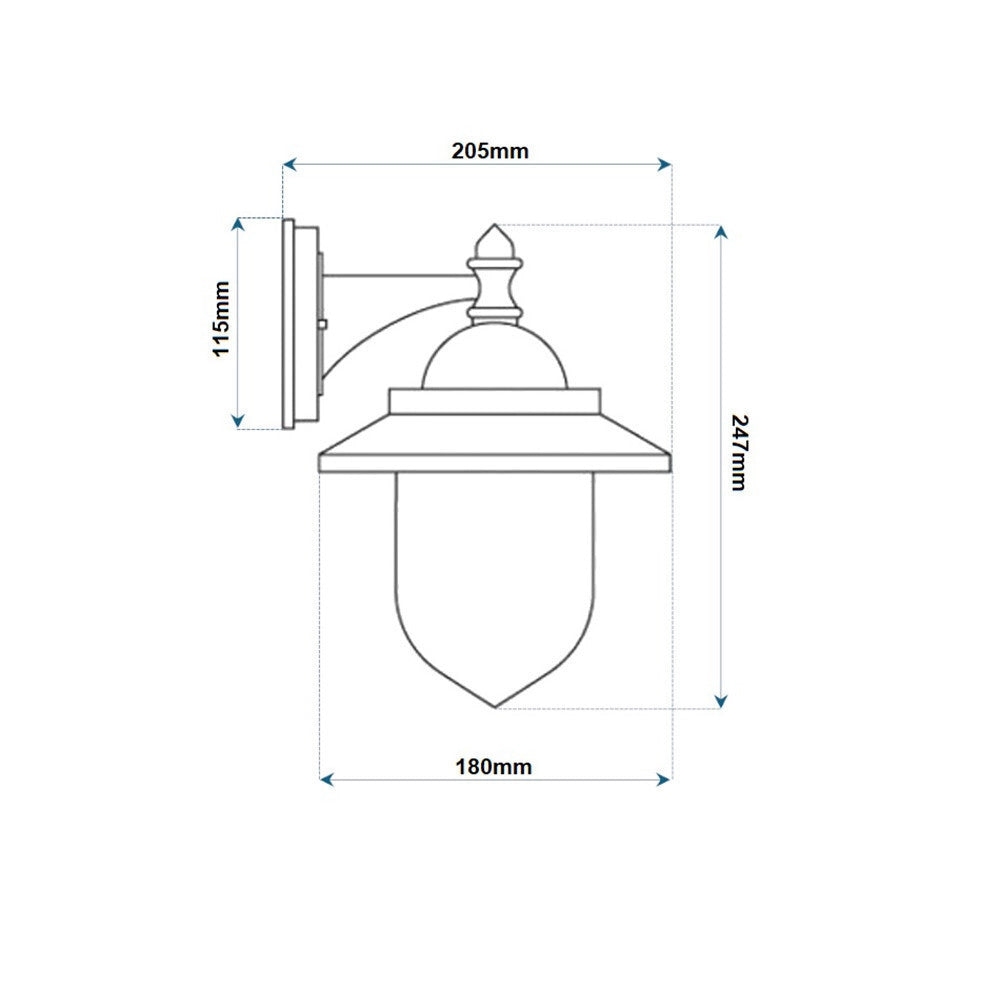 Trade Shop - Lanterna A Parete Stile Retrò Lampada Da Muro Per Giardino Facciate E27 Ip44 524wa-b247 - Grigio Scuro