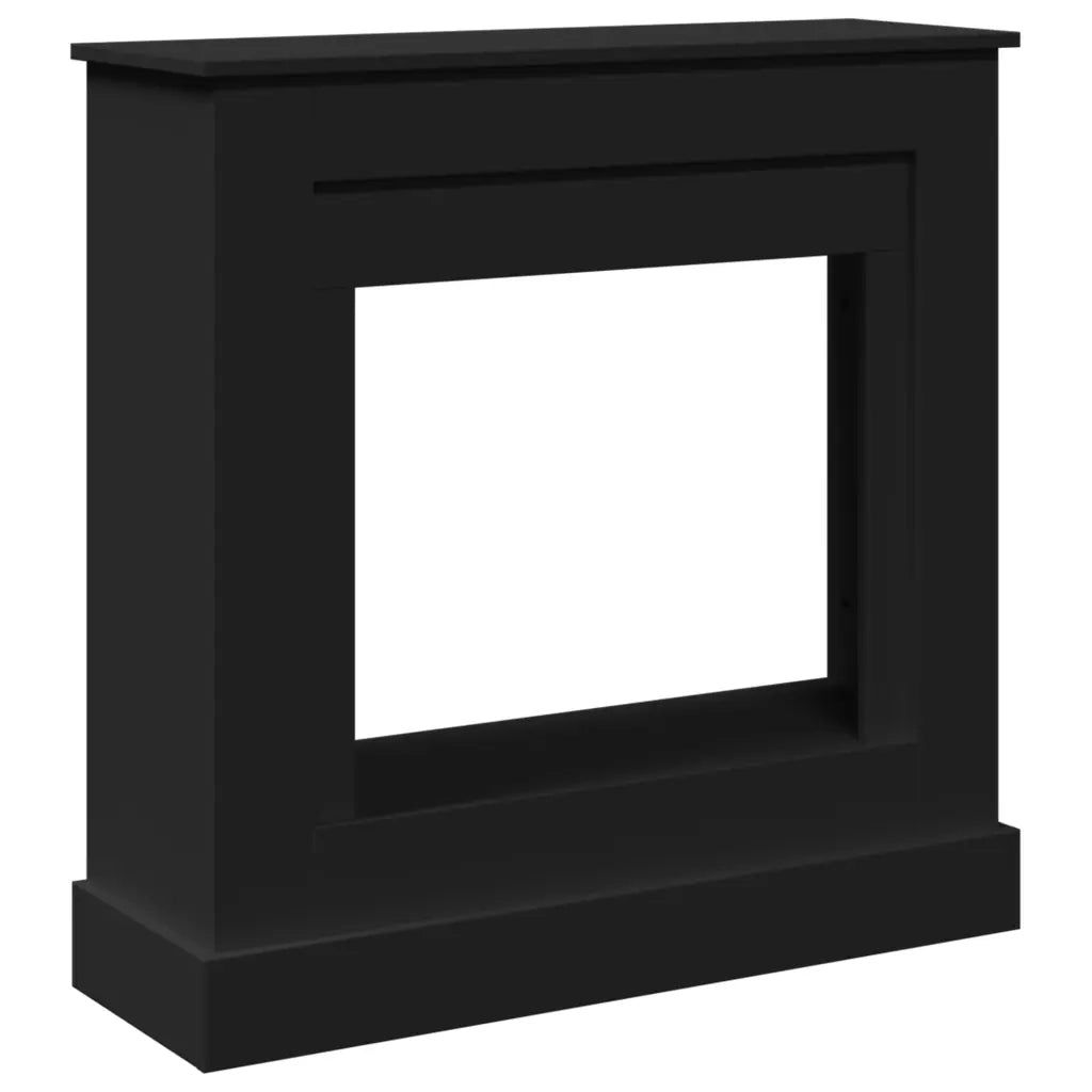 Cornice per Camino-Rivestimento per Camino Nera 90x30x90 cm in Truciolato