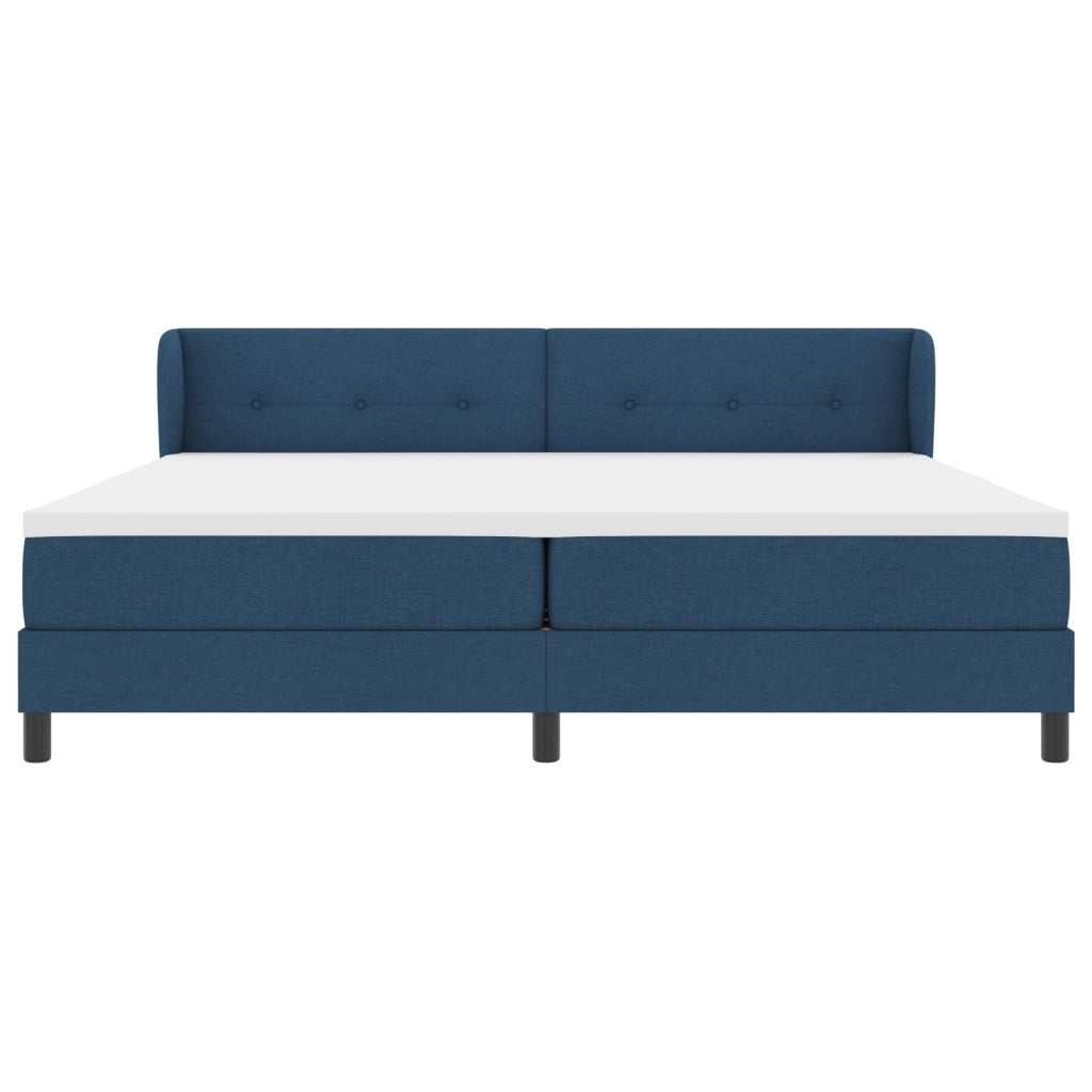Letto Box Spring con Materasso Blu 200x200 cm Tessuto