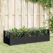 Fioriera da Giardino con Picchetti Nera 123,5x43,5x43,5 cm PP 368017