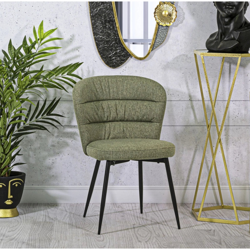 Set di 2 Sedie VKH379, Verde, Metallo, 58x60,5x85 cm
