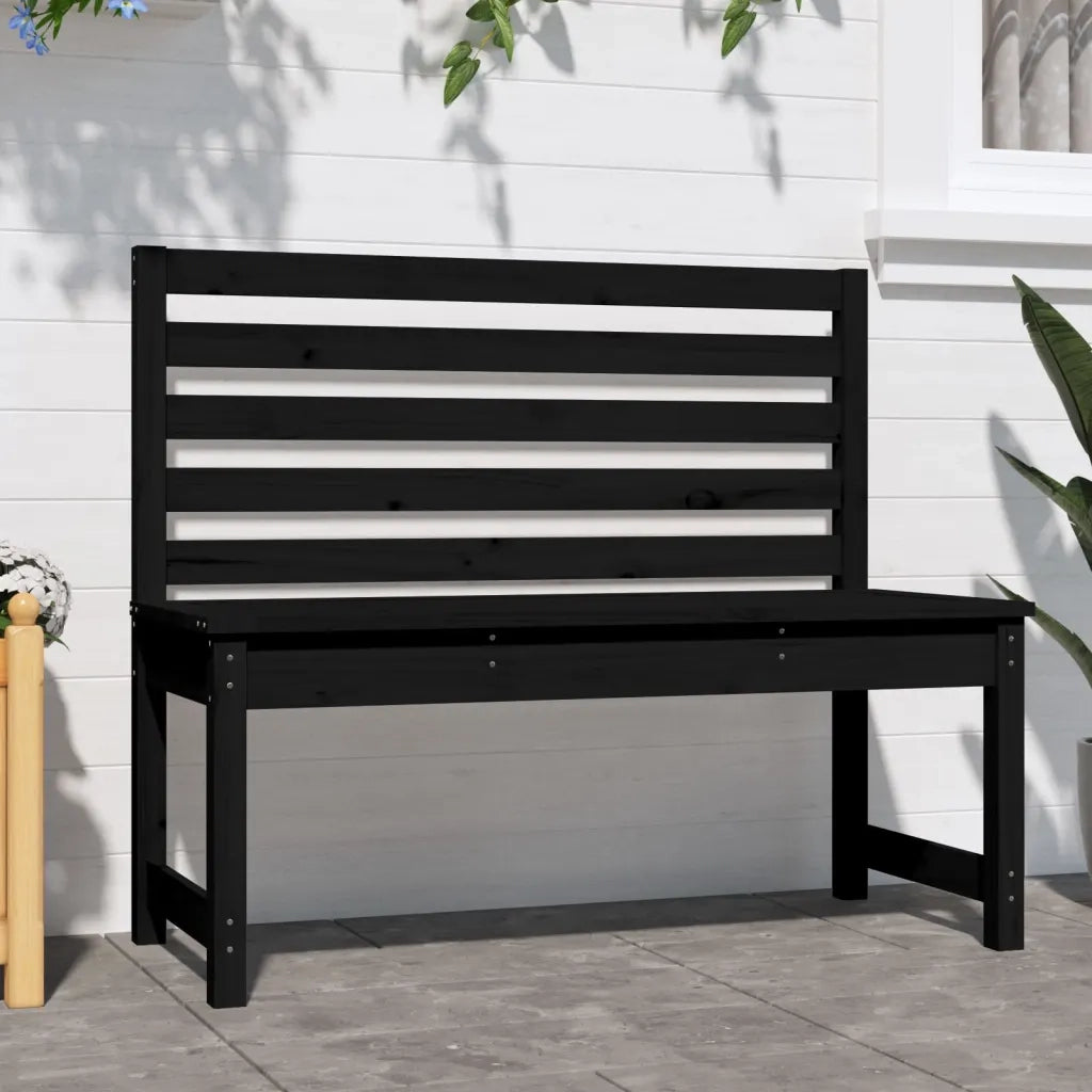 Panca da Giardino Nera 109 cm in Legno Massello di Pinocod mxl 105911