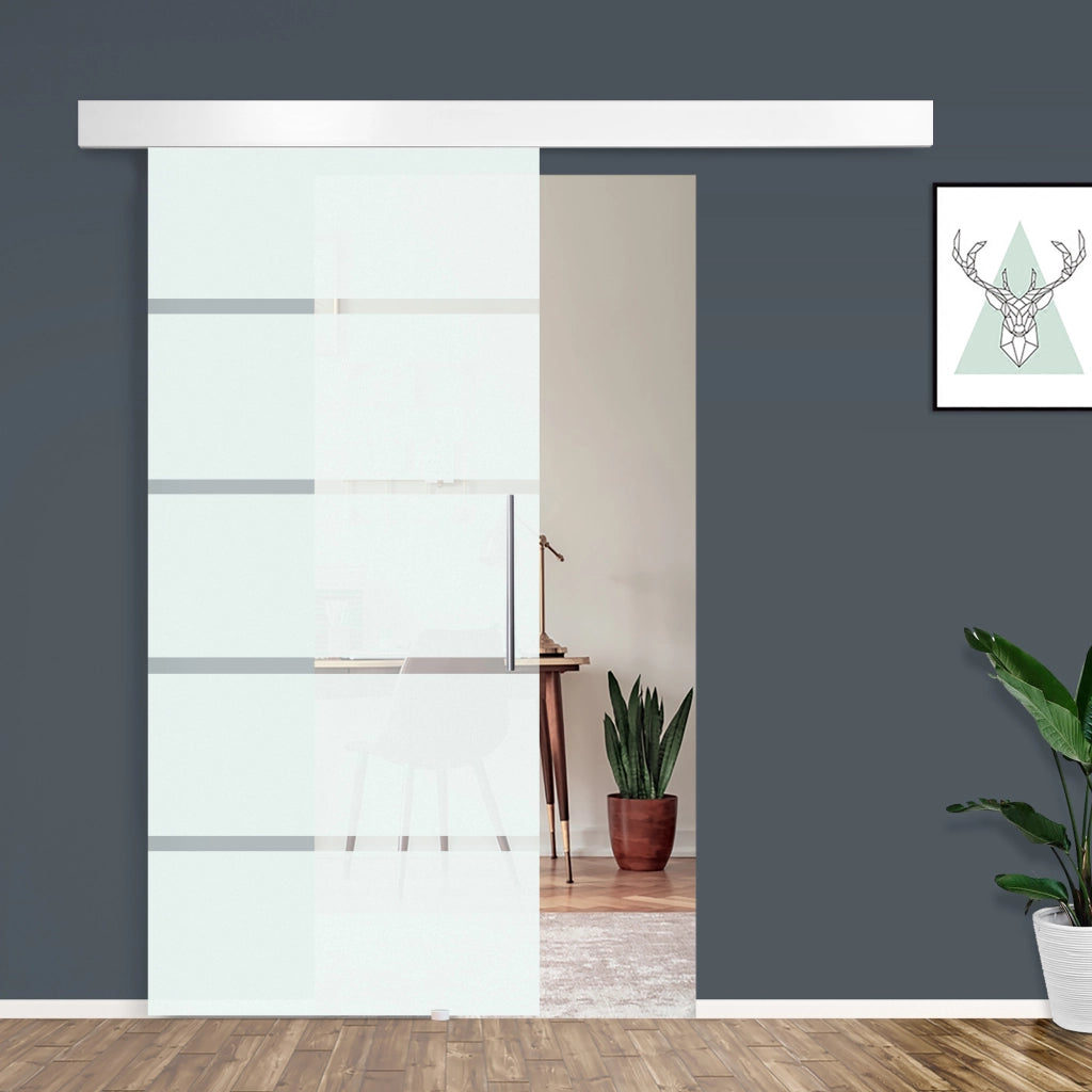 Porta Scorrevole in Vetro Smerigliato ¨C Minimal ¨C 205x90x0,8cm