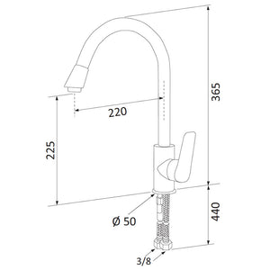 Rubinetto Miscelatore Monocomando Girevole Lavello Alto in Ottone Mariani Essenza Cromato