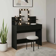 Tavolo da Trucco con cassetto Rovere Nero 100 x 40 x 130 cm 868852