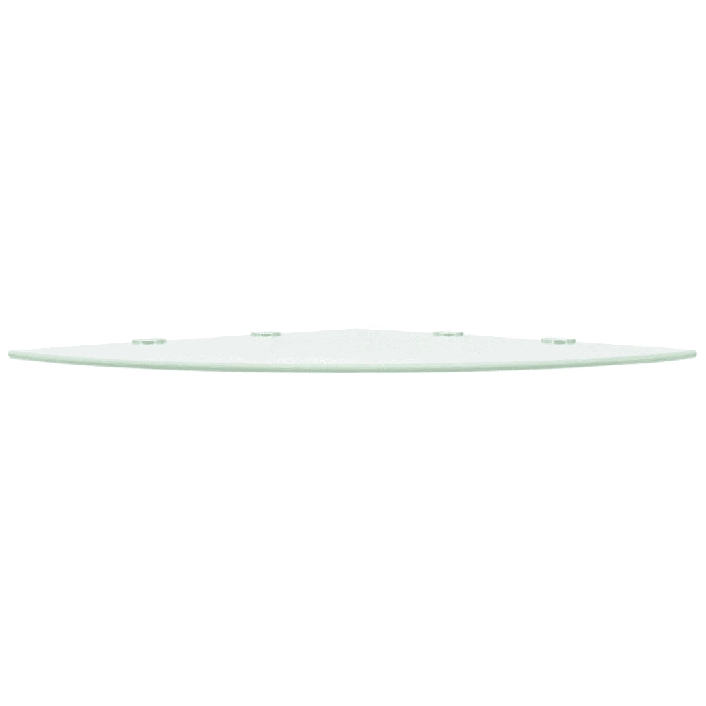 Scaffali Angolari 2 pz Supporti Cromati e Vetro Bianco 45x45 cm 3051600