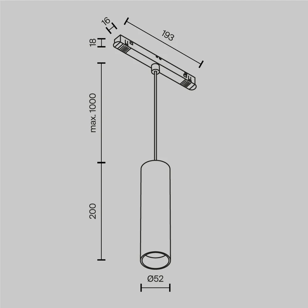 Maytoni Lampada da binario sospensione Exility Focus LED 1 luce LED integrato nero alluminio