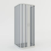 Box doccia a 3 lati in PVC a soffietto 80x80x80 cm H 185 mod. Narciso con apertura centrale