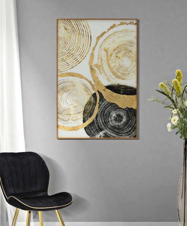 Pannello Decorativo in Vetro con Cornice Woody 60x3,5x90