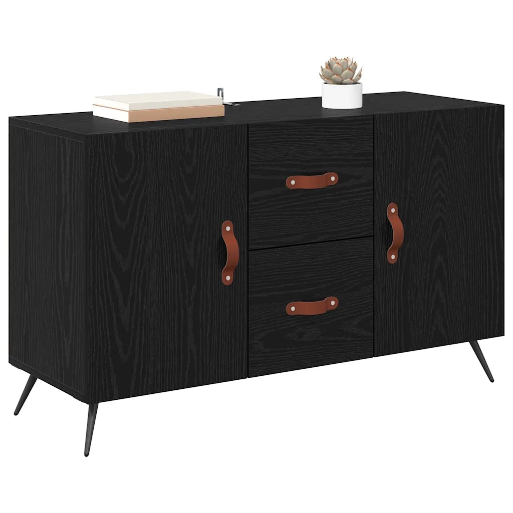Credenza-Buffet-Armadio da cucina Rovere Nero 100 x 36 x 60 cm Legno multistrato 692359