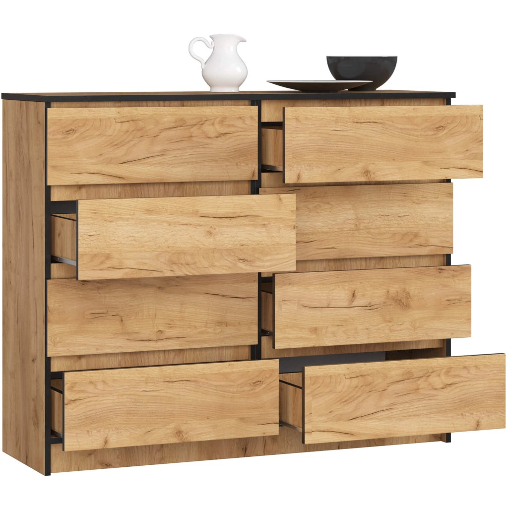 Cassettiera AKORD K120 Quercia Craft 120 cm 8 cassetti 120x40x99 cm