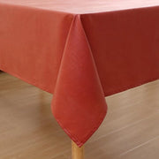 Tavolo con copertura in lino look, lotus effect, 140 x 220 cm, lavabile, resistente all'acqua, copertura per tavolo in lino, protezione contro le macchie, colore rossobruno.