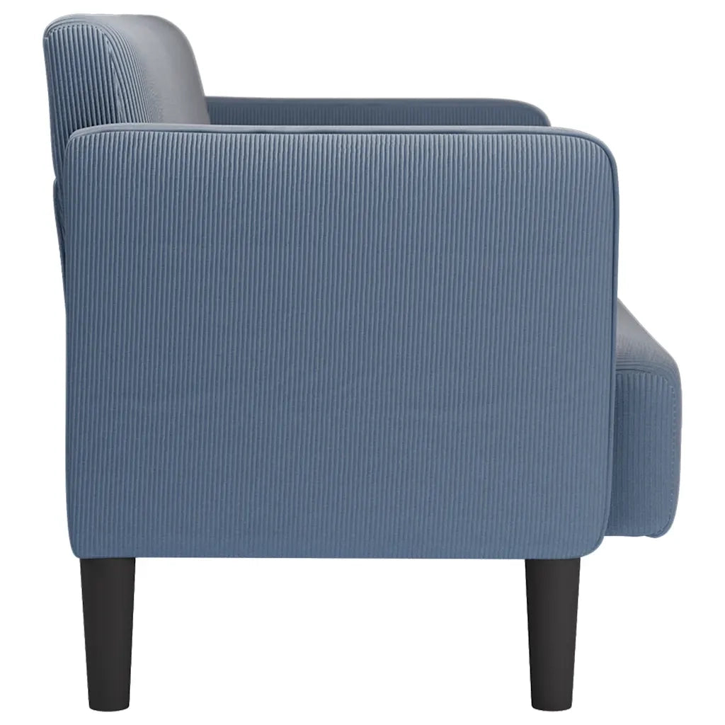 Divano Divanetto Blu 109 cm Tessuto di Velluto a Coste 4100525
