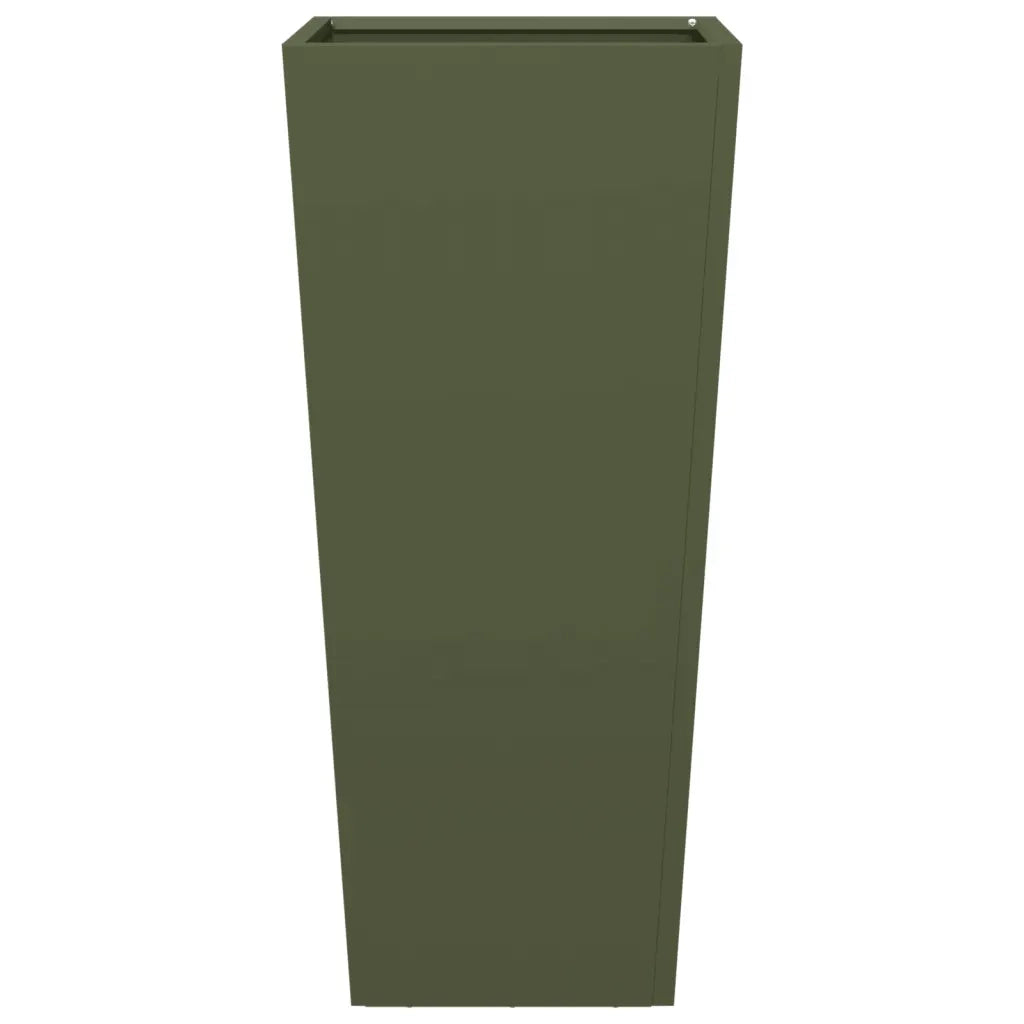 Fioriere da Giardino 2 pz Verde Oliva 35x35x75 cm in Acciaio 851087