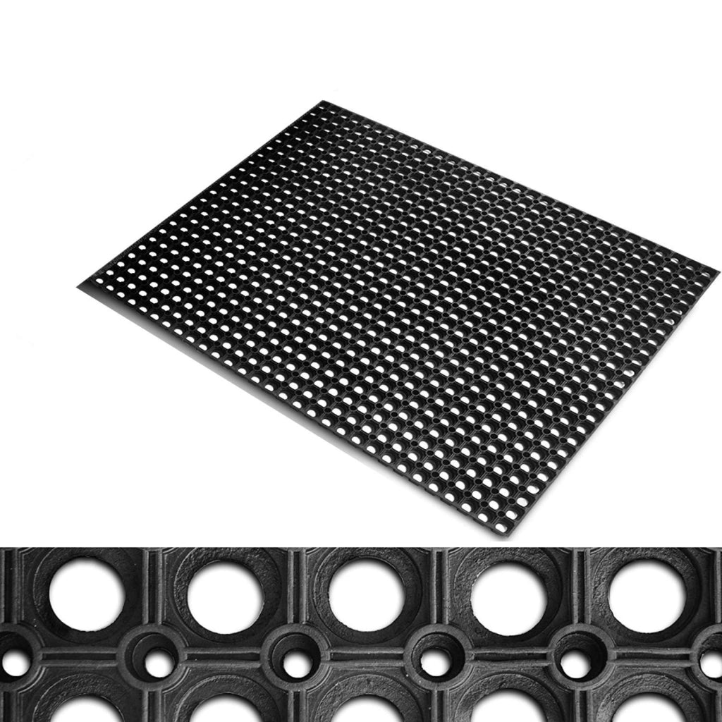 Zerbino Antiscivolo Modulare Nido D'ape Gomma Nera 50 x 100 cm