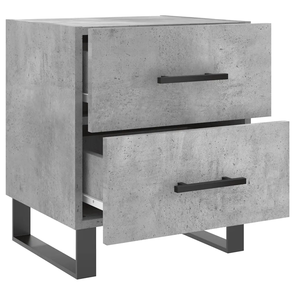 Comodini 2 pz Grigio Cemento 40x35x47,5 cm in Legno Multistrato 827365